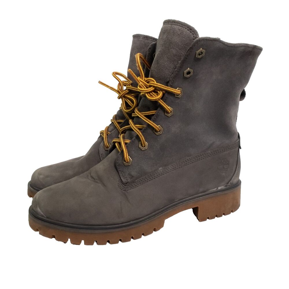 Timberland Jayne Waterproof Fleece Fold Down Boots Womens Size 7.5 Slate Grey